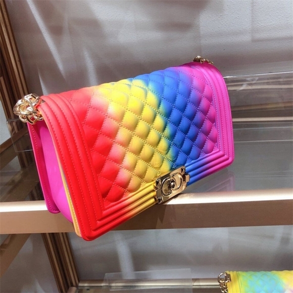Bags Trendy Large Jelly Bags Colorful Bag Jelly Crossbody Shoulder